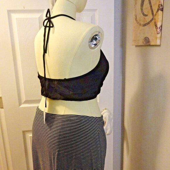 Zara NWT Medium Halter Crop Top 90’s Retro Style Black - Picture 4 of 6
